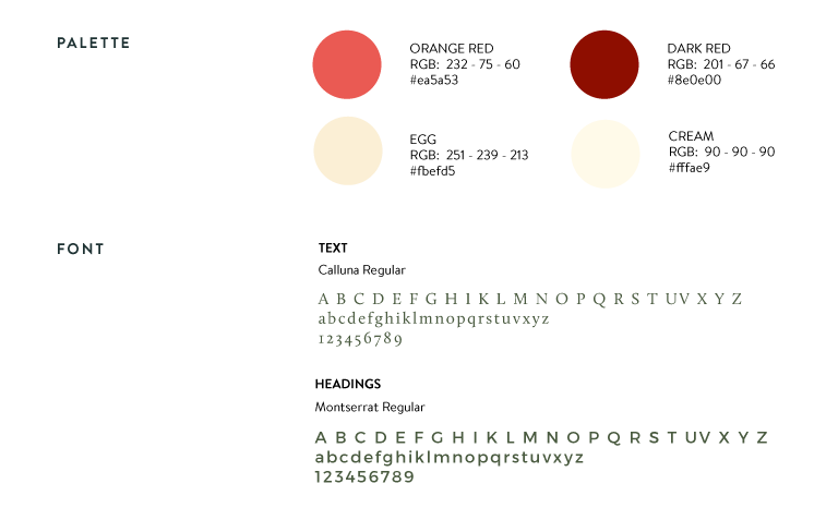 image of the artbonus' font and colour palette