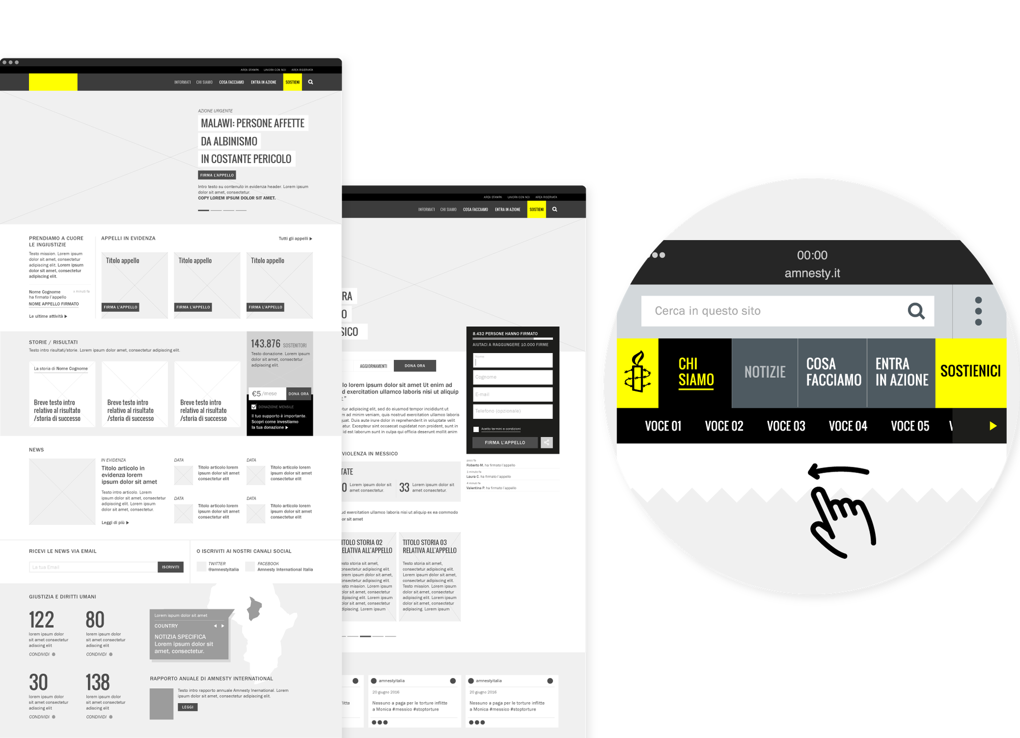 image of the website wireframe