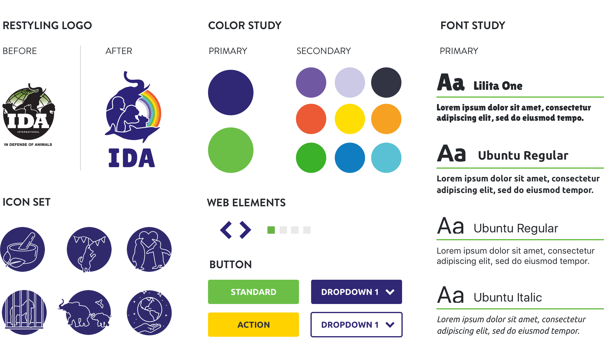 image of font and colours palette