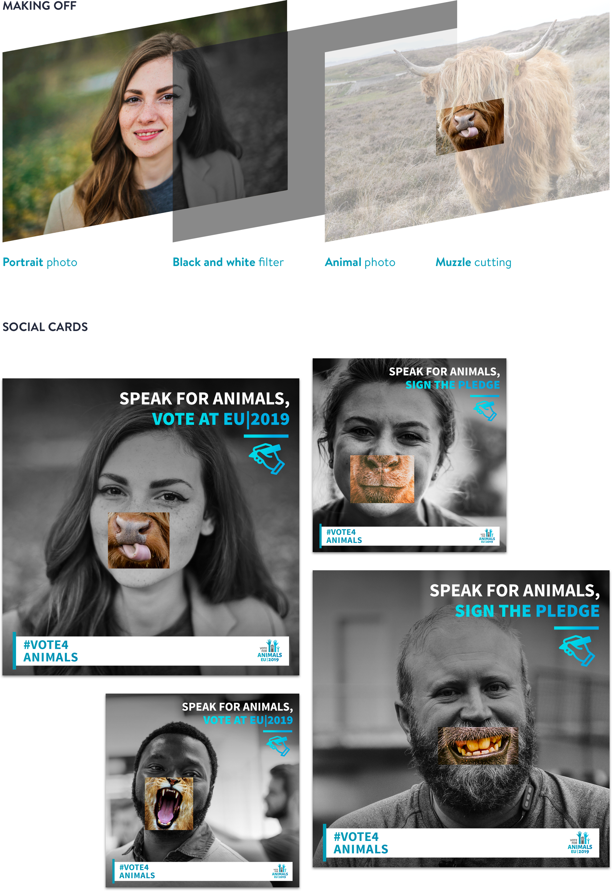 making of Social Media Cards for Speak for animals