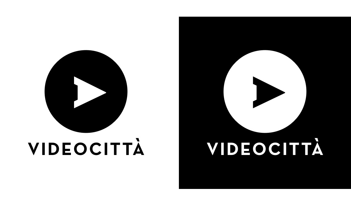logo black and white brand identity videocittà