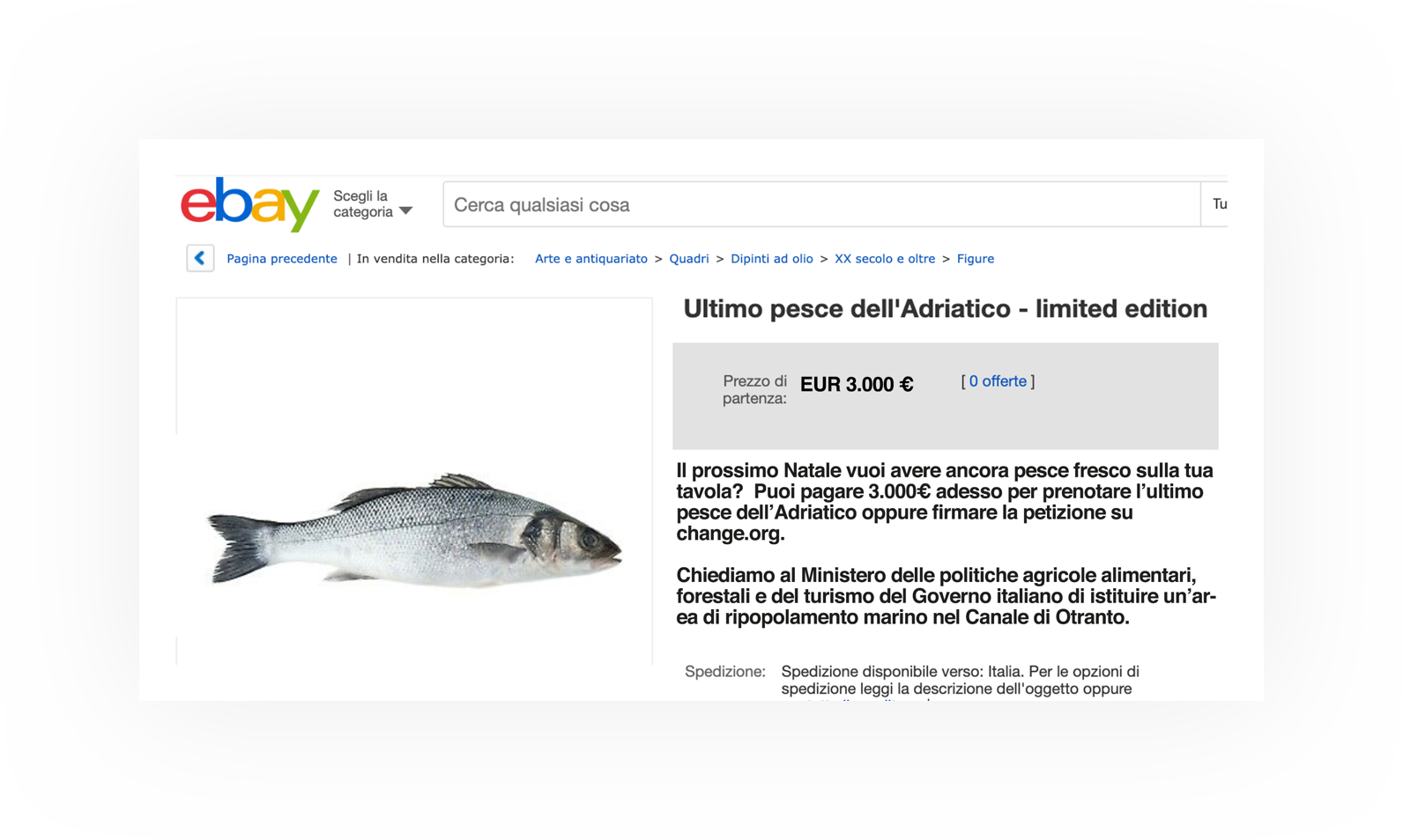 ebay page selling the last fish