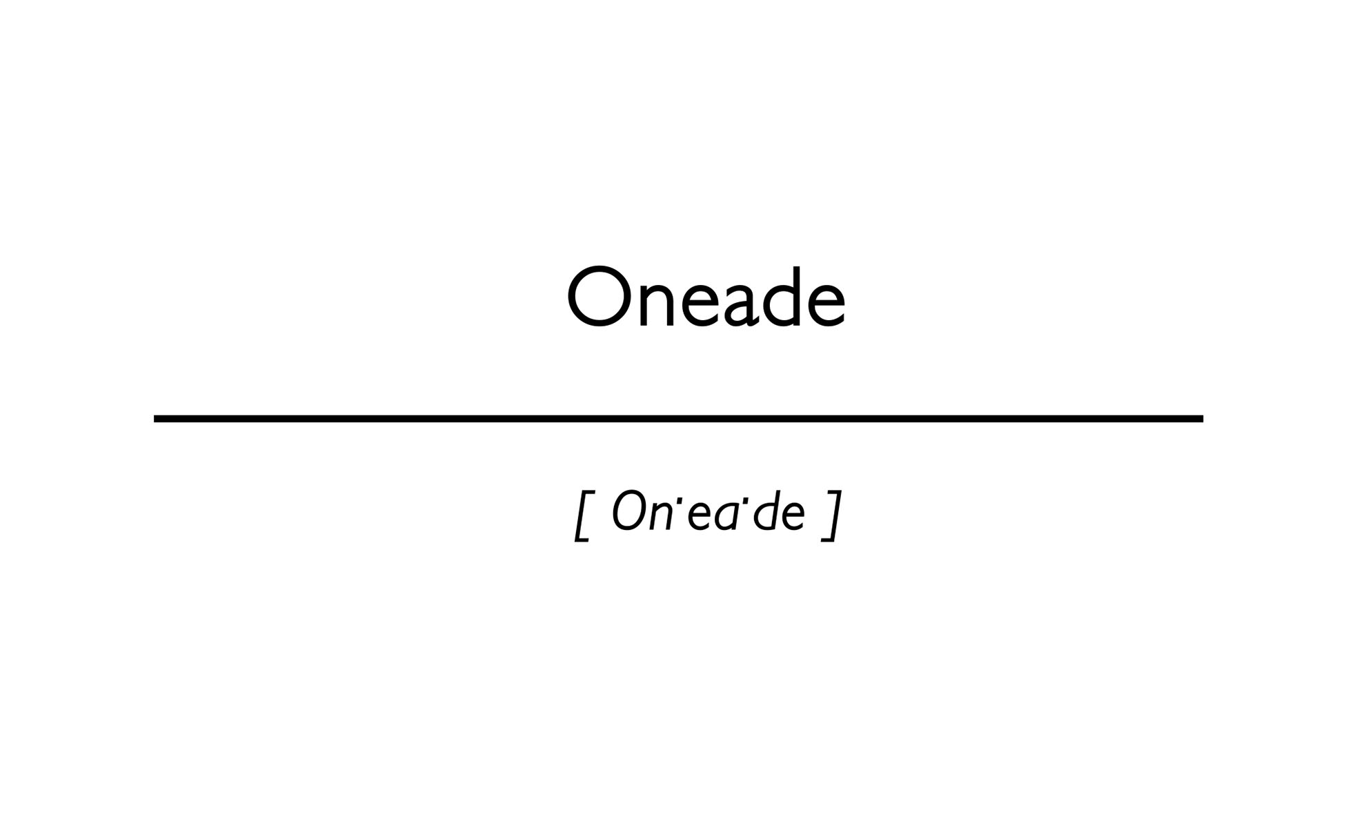 Oneade OIM word Oneade
