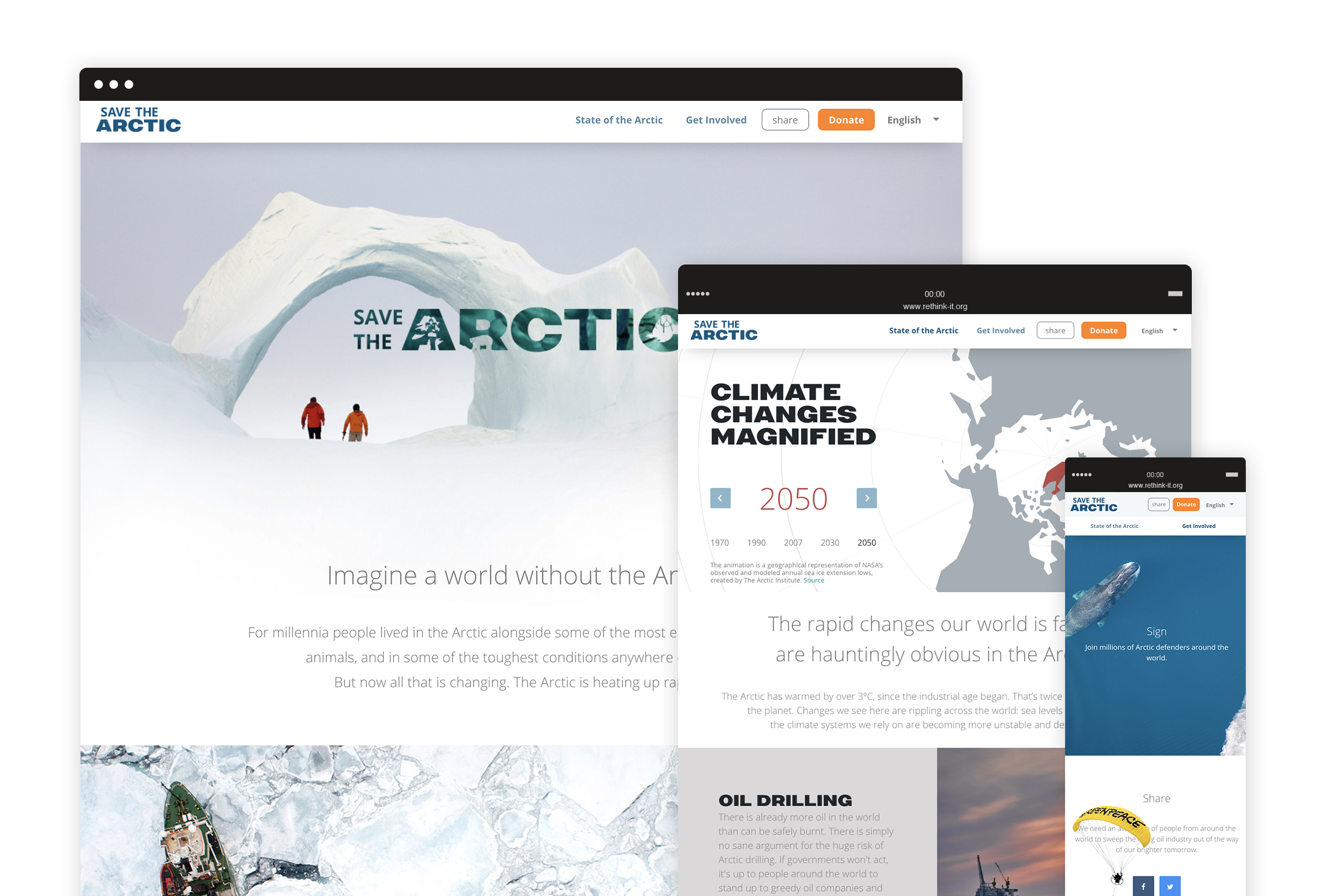 image of responsive mockup Save the Arctic 2.0