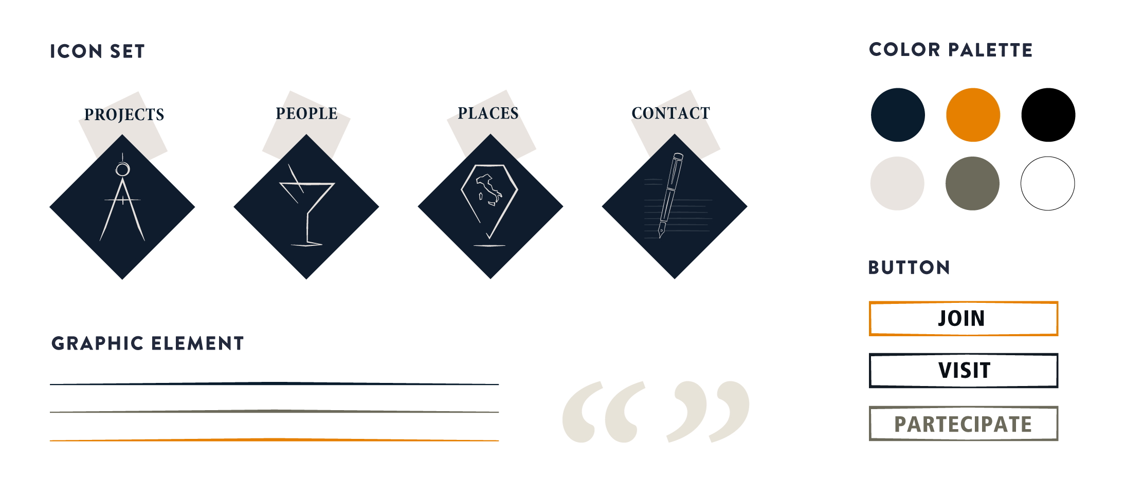layout image of palette, font and icons