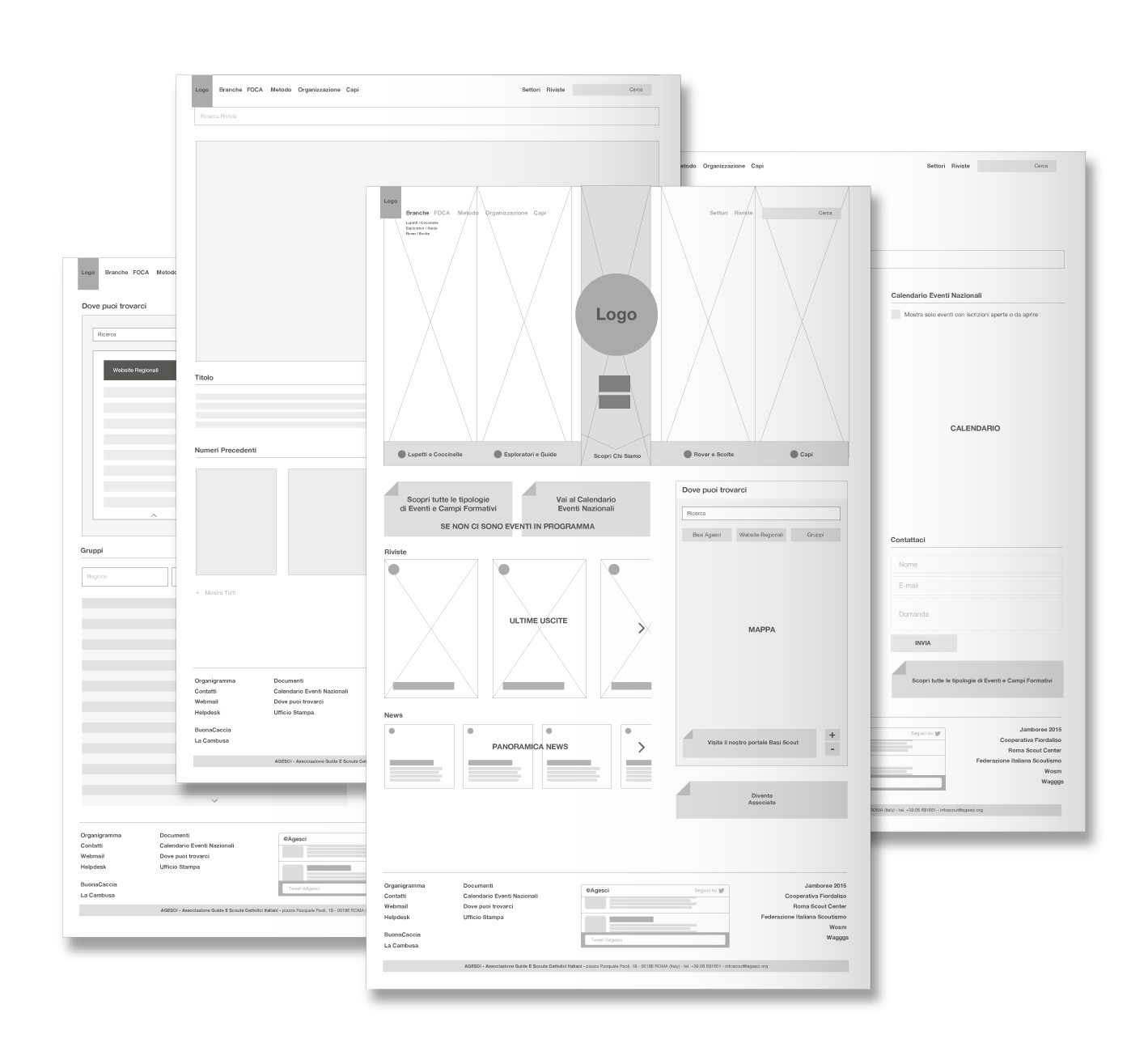 image of the website wireframes