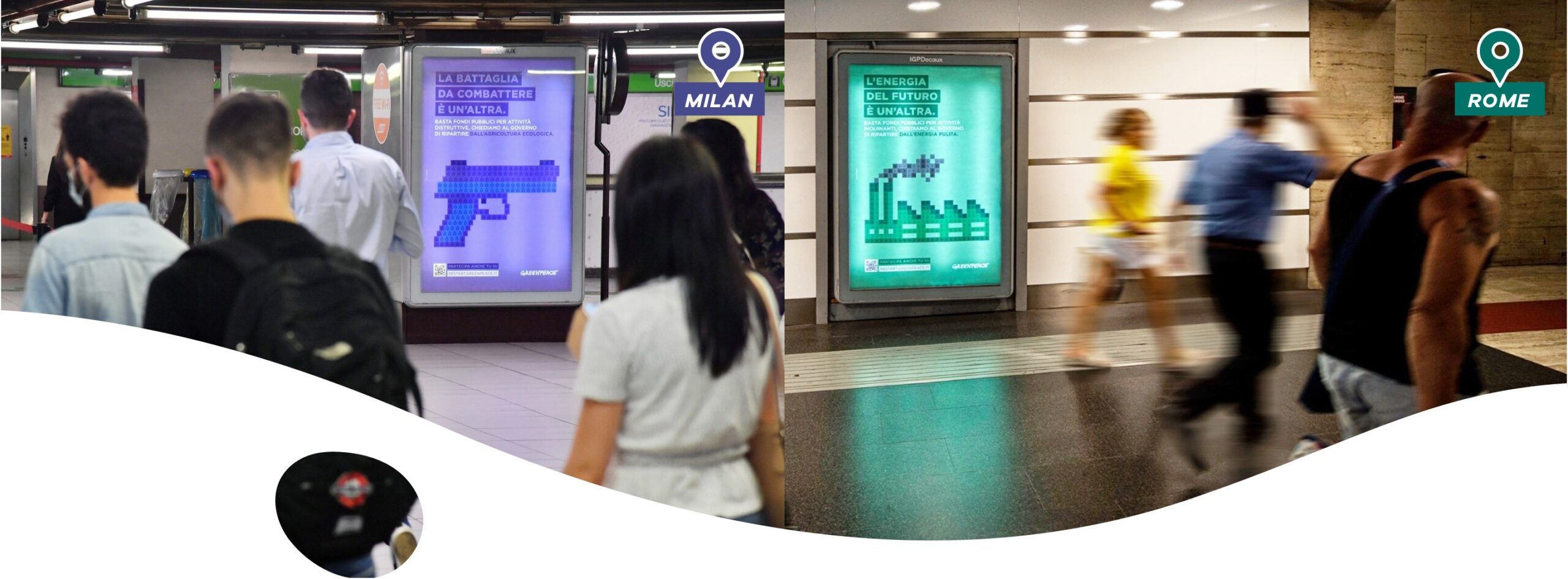 greenpeace campaign on metro in milan and rome