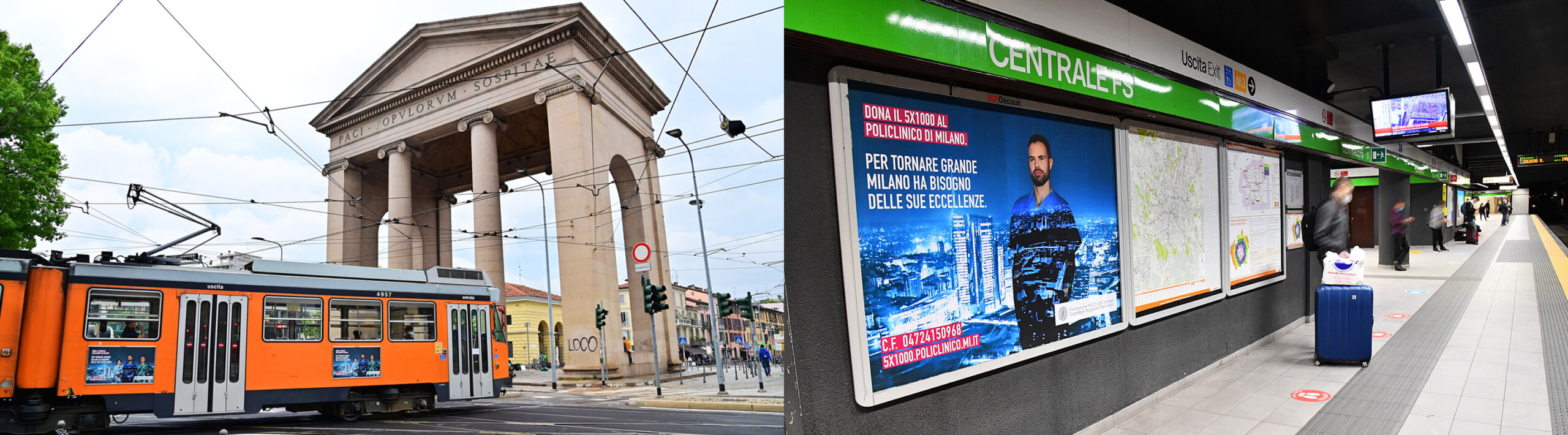 photo of metro & bus billboards policlinico