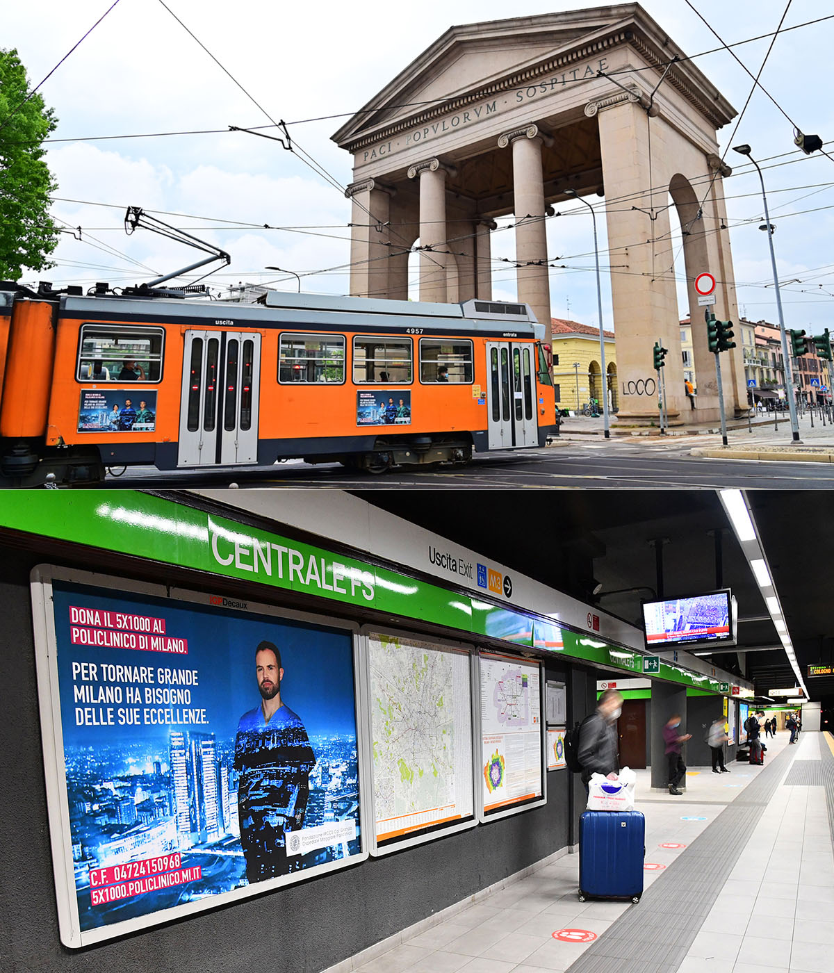 photo of metro & bus billboards policlinico