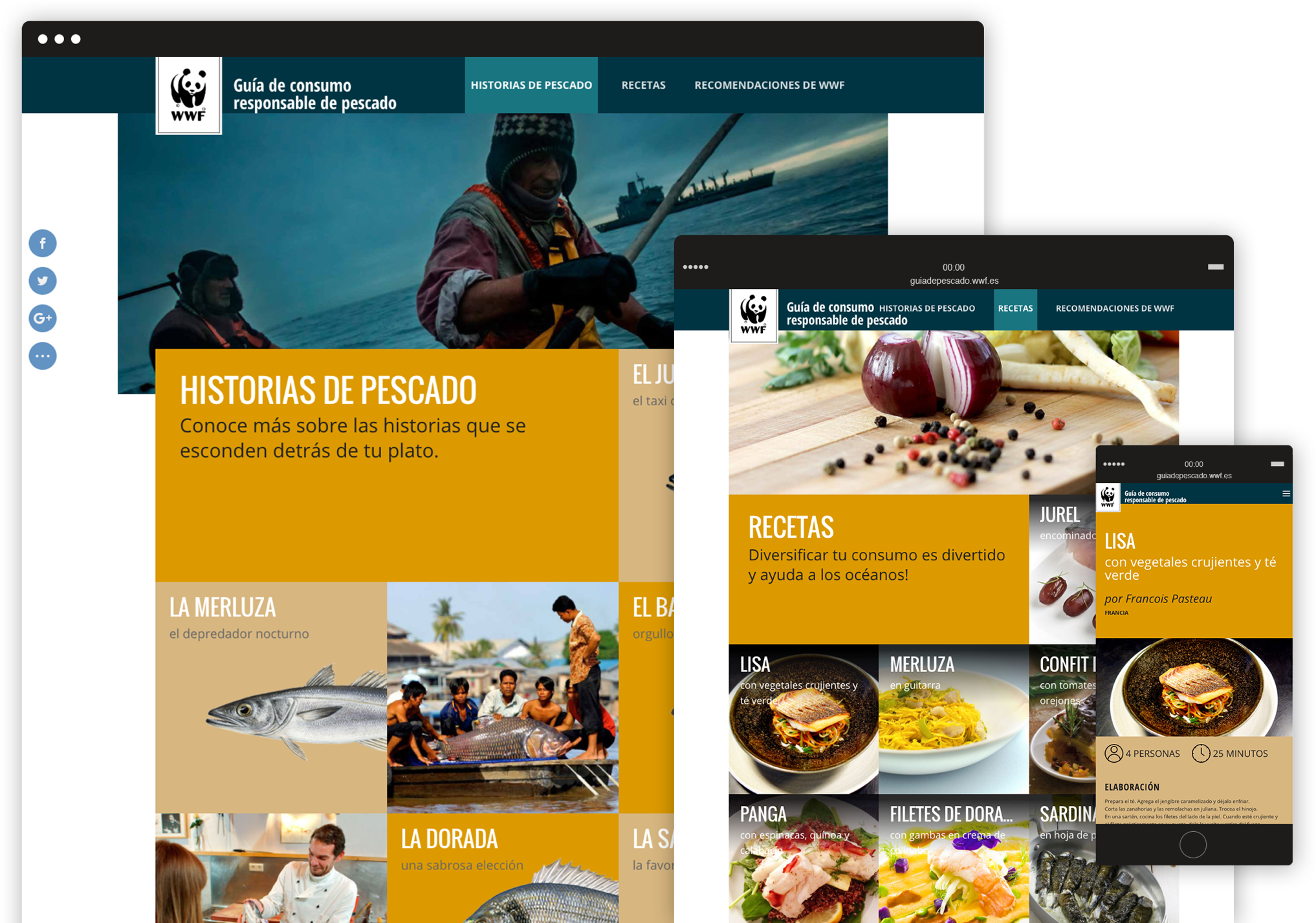 website mockup WWF sea food guide
