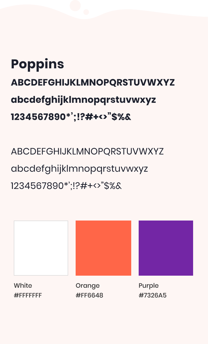 Brand identity font and colors