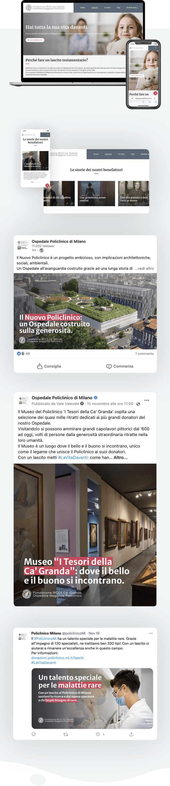 Mockup website and post social_ Mobile_Policlinico Milano Mockup bequests