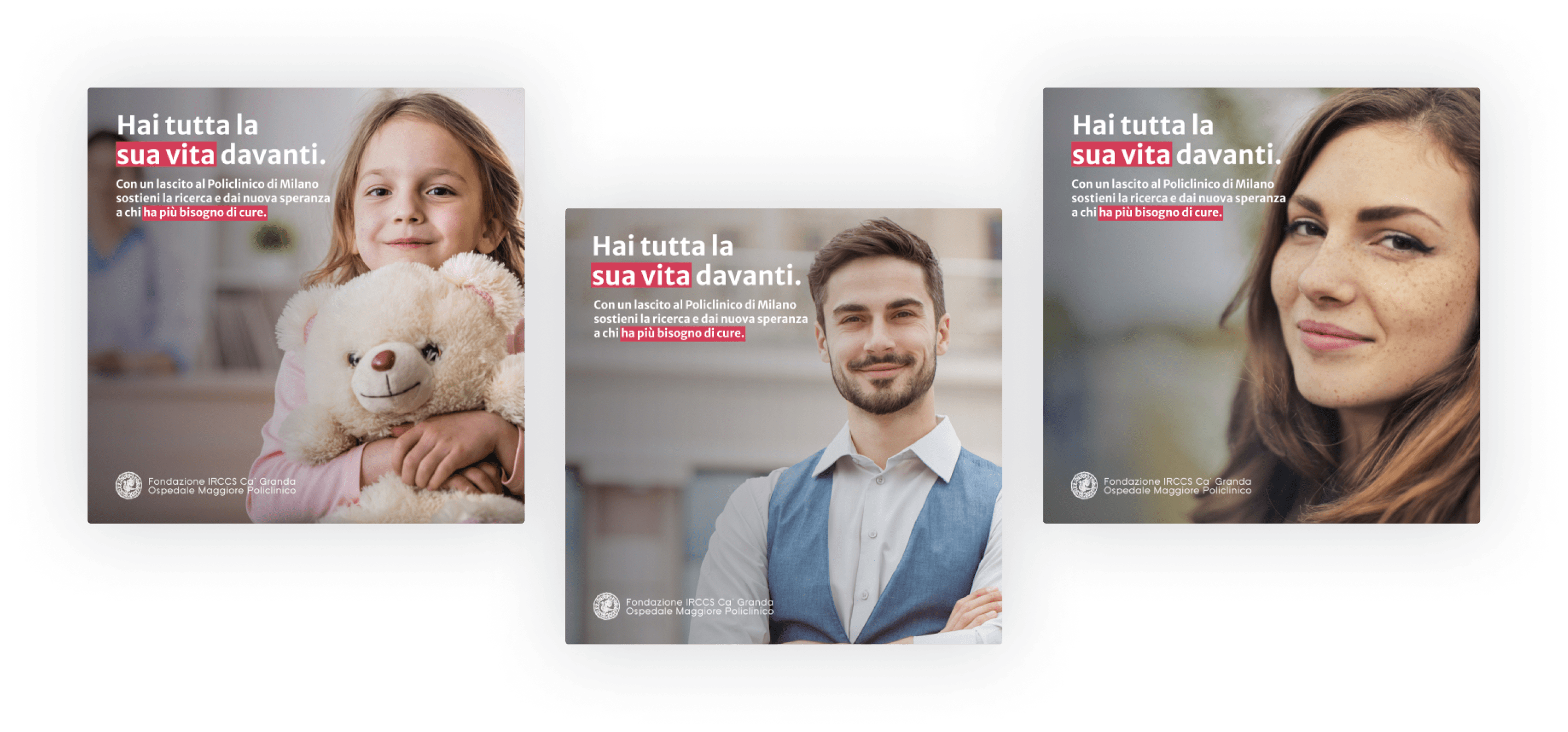 Three_visual_Policlinico Milano Three campaign cards