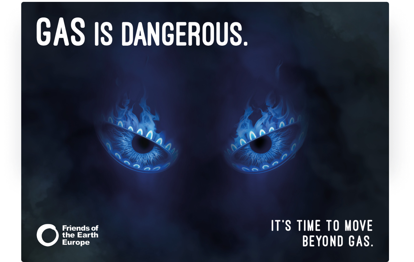Main visual - eyes dark background horizontal campaign of foee, blue gas eyes on a dark background