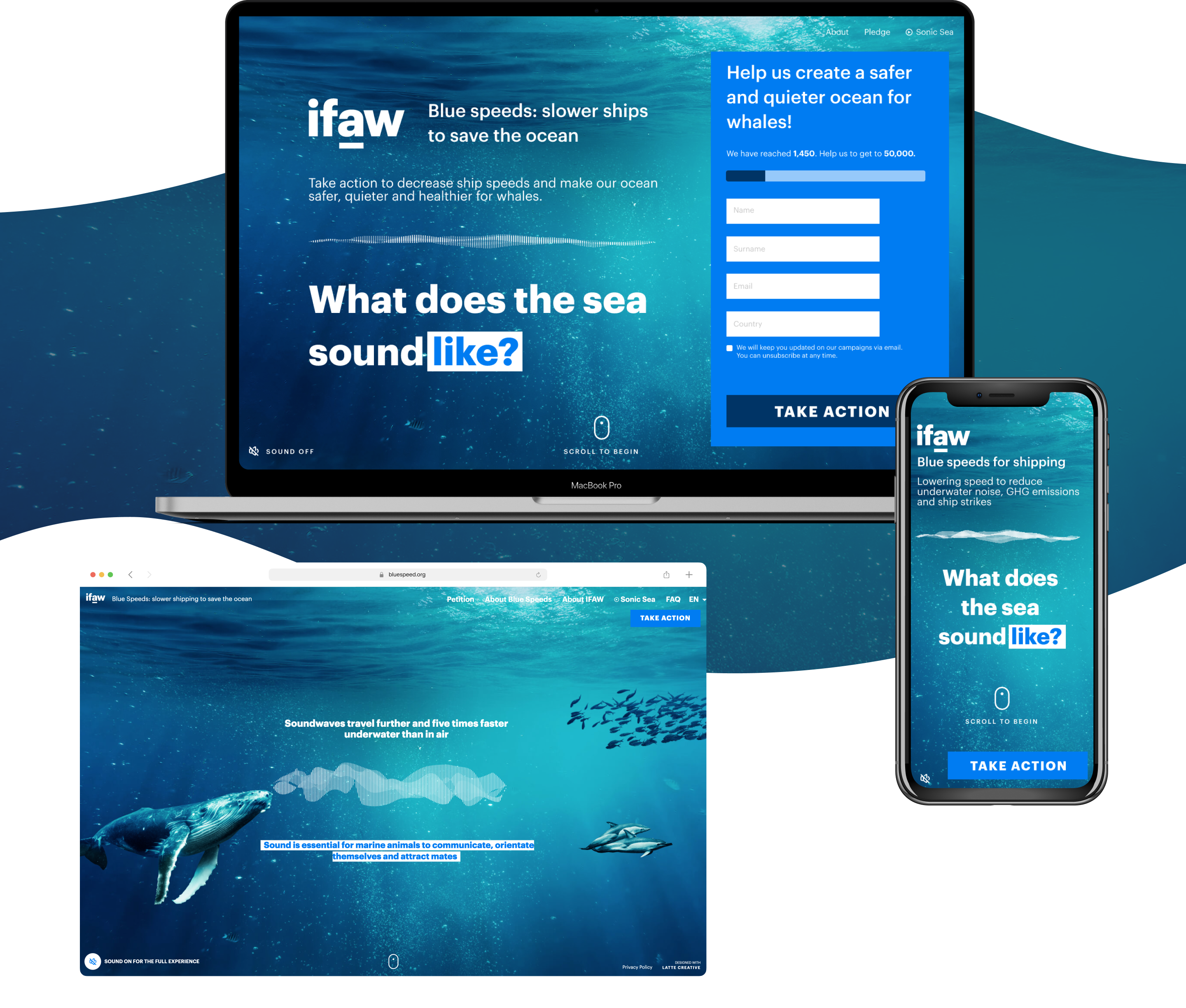 Mockup IFAW website desktop view